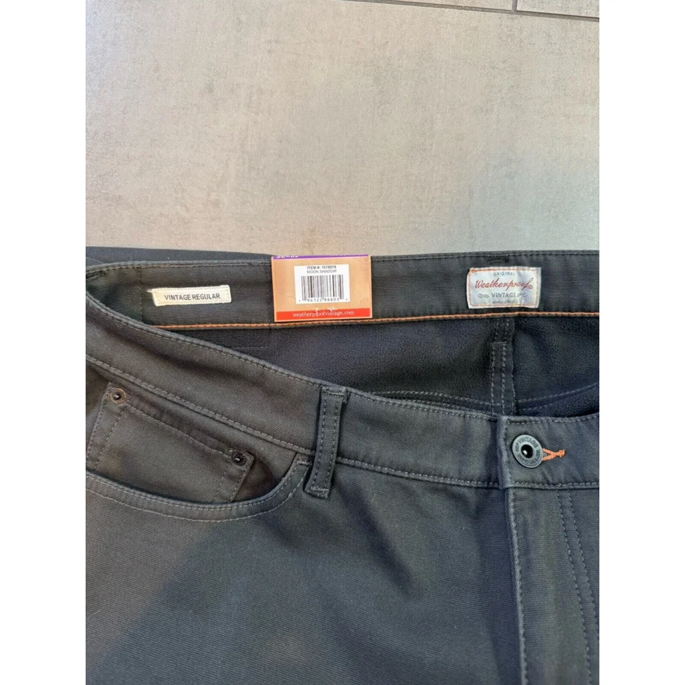 Weatherproof Vintage Men's Stretch Canvas Regular Fit Fleece-Lined Pants